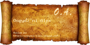 Osgyáni Alex névjegykártya